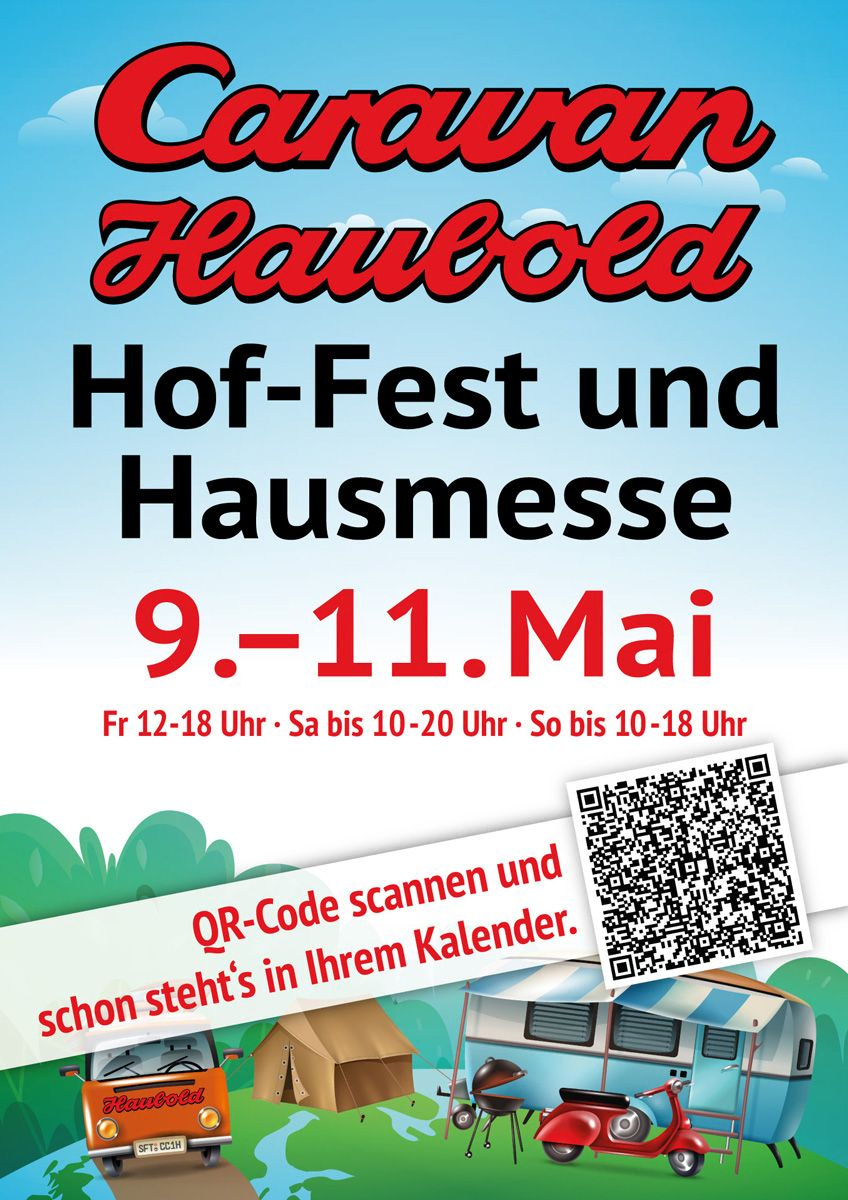 Hof-Fest und Hausmesse, 09. bis 11. Mai 2025 im Caravan Center Haubold